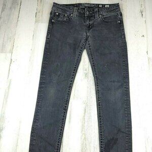 Miss Me Signature Skinny Jeans Black Size 28 Low Rise Stretch Denim